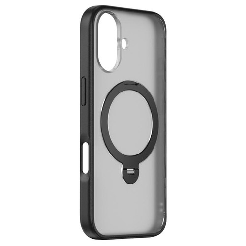 iPhone 17 ZGA 360 Pivot Holder Magsafe PC Hybrid TPU Phone Case - Black