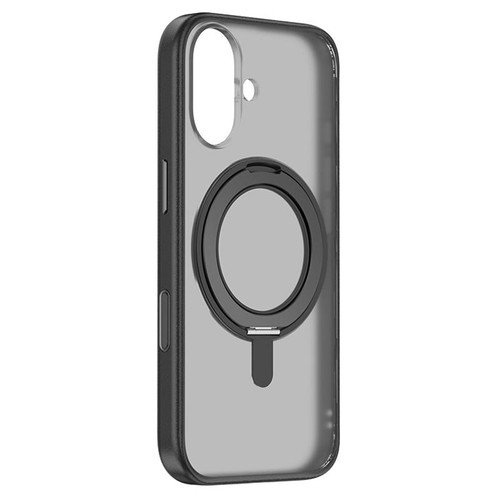 iPhone 17 ZGA Feitian 360 Rotation Holder Magsafe PC Hybrid TPU Phone Case - Black