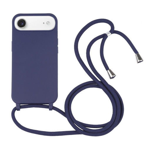 Candy Colors TPU Protective Phone Case with Lanyard iPhone Air - Dark Blue