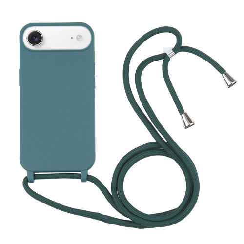 Candy Colors TPU Protective Phone Case with Lanyard iPhone Air - Dark Green