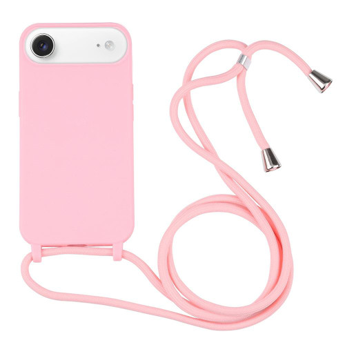 Candy Colors TPU Protective Phone Case with Lanyard iPhone Air - Pink