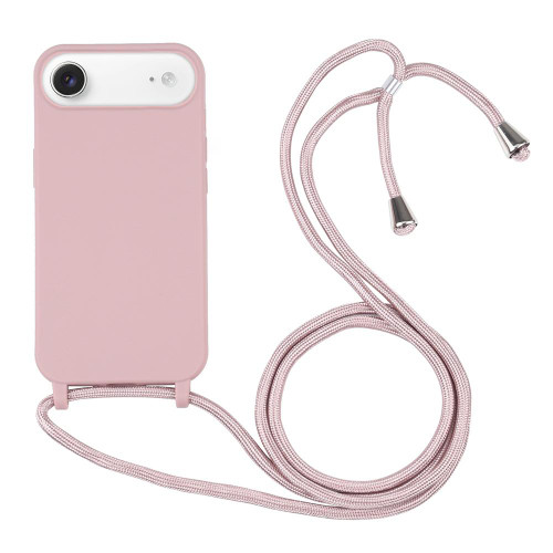 Candy Colors TPU Protective Phone Case with Lanyard iPhone Air - Rose Gold
