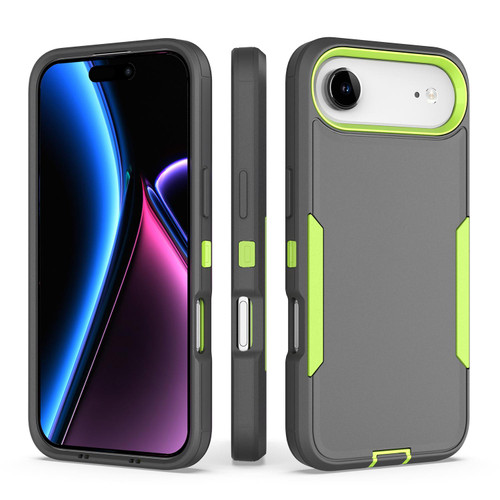 iPhone Air 2 in 1 PC Hybrid TPU Phone Case - Gray+Fluorescent Green