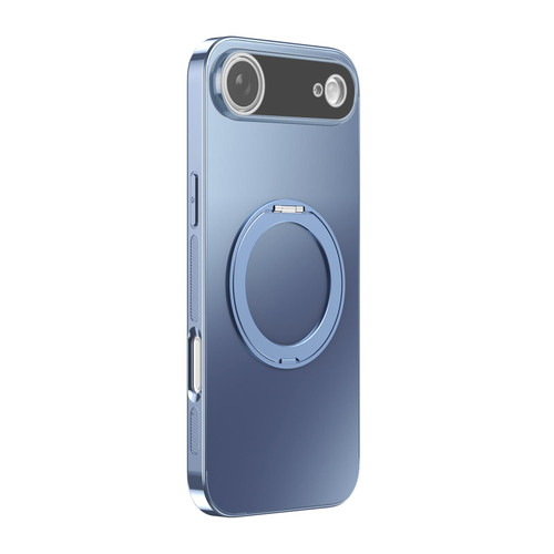 iPhone Air 360 Degree Rotating Holder MagSafe Electroplated Phone Case with Lens Cover - Distant Peak Blue