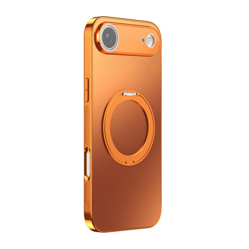 iPhone Air 360 Degree Rotating Holder MagSafe Electroplated Phone Case with Lens Cover - Orange