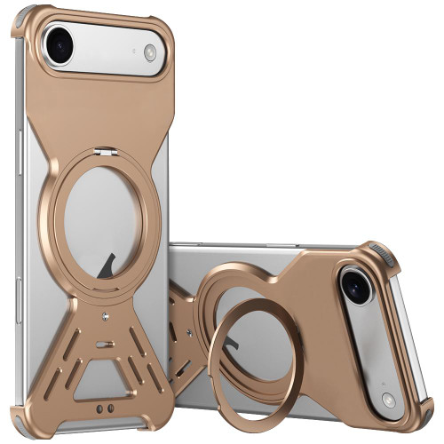 iPhone Air Armor 360 Holder Frameless Alloy MagSafe Phone Case - Desert Gold