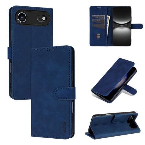 iPhone Air AZNS Skin Feel Calf Texture Flip Leather Phone Case - Blue