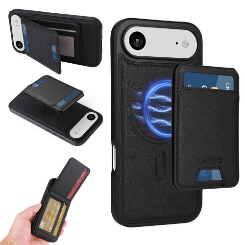 iPhone Air BETOPNICE Vertical Flip Detachable MagSafe Wallet Phone Case - Black