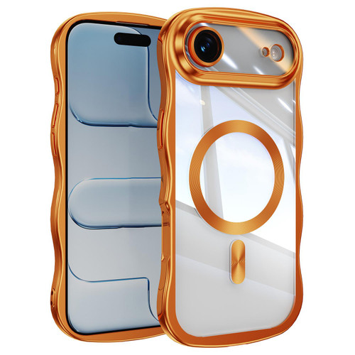 iPhone Air Big Wave Electroplating MagSafe Magnetic Phone Case - Orange