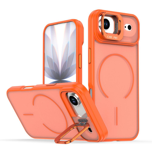 iPhone Air Bright Color Frosted Skin-feel Camera Bracket Magsafe Phone Case - Orange