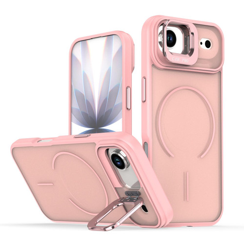iPhone Air Bright Color Frosted Skin-feel Camera Bracket Magsafe Phone Case - Pink