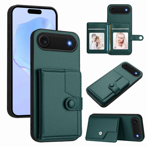 iPhone Air Button Card Bag RFID Anti-theft Phone Case - Green
