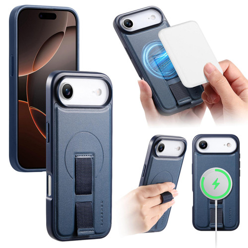 iPhone Air CaseNeo Finger Grip Wristband MagSafe Back Phone Case - Blue