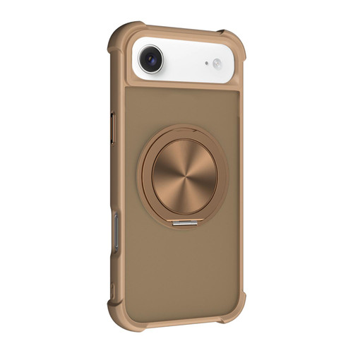 iPhone Air CD Texture 360 Degree Rotating Holder MagSafe Phone Case - Desert Gold