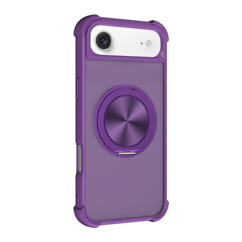 iPhone Air CD Texture 360 Degree Rotating Holder MagSafe Phone Case - Purple