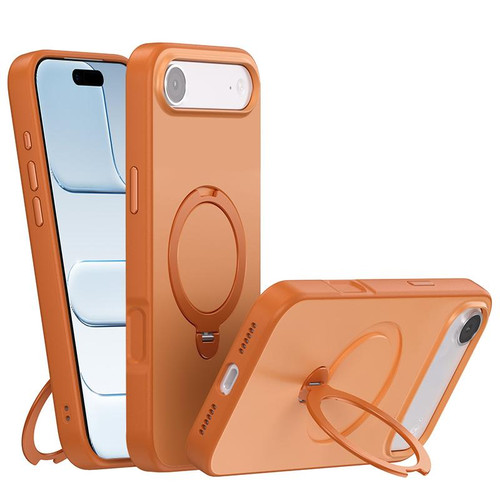 iPhone Air Contrast Color Rotation Holder Magsafe Phone Case - Orange