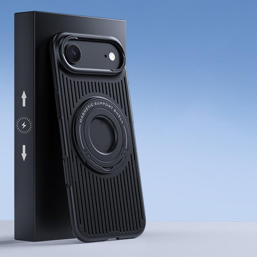 iPhone Air Cooling MagSafe Magnetic Phone Case with Trolley Bracket - Black