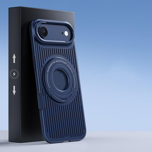iPhone Air Cooling MagSafe Magnetic Phone Case with Trolley Bracket - Dark Blue