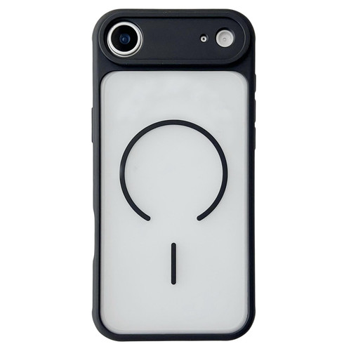 iPhone Air Cooling Skin Feel Magnetic Phone Case - Black+Translucent White