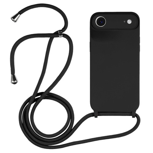iPhone Air Crossbody Lanyard Liquid Silicone Case - Black