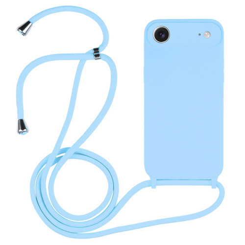 iPhone Air Crossbody Lanyard Liquid Silicone Case - Blue