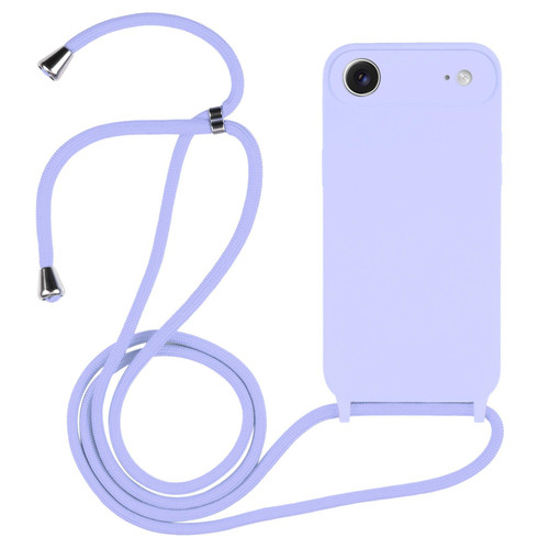 iPhone Air Crossbody Lanyard Liquid Silicone Case - Light Purple