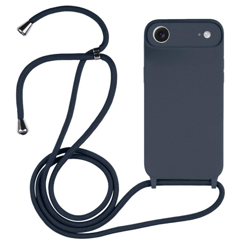 iPhone Air Crossbody Lanyard Liquid Silicone Case - Midnight Blue