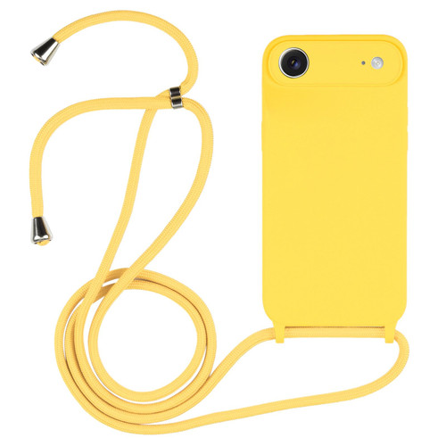 iPhone Air Crossbody Lanyard Liquid Silicone Case - Yellow