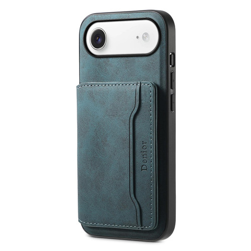 iPhone Air Denior D13 Retro Texture Leather MagSafe Card Bag Phone Case - Blue