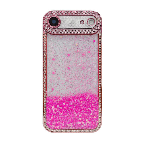 iPhone Air Diamond Gradient Glitter Sequins Plated Phone Case - Burgundy