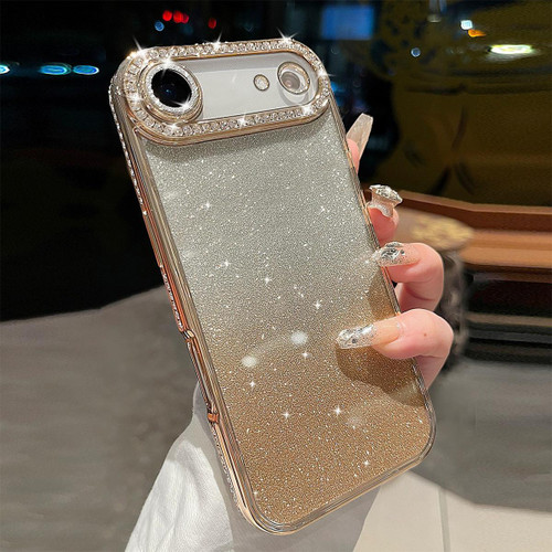 iPhone Air Diamond Gradient Glitter TPU Phone Case - Gradient Gold
