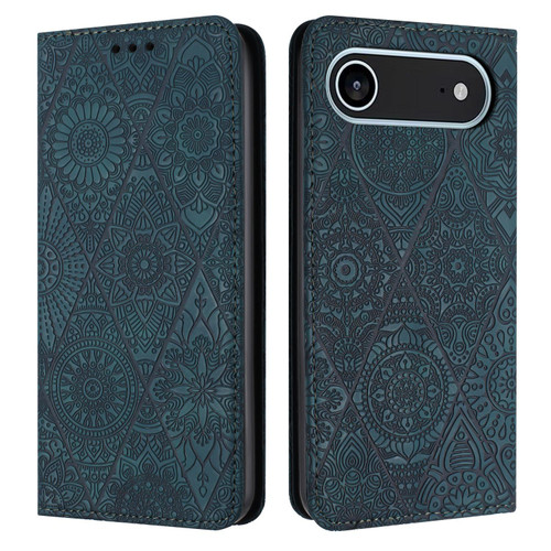 iPhone Air Ethnic Embossed Adsorption Leather Phone Case - Blue