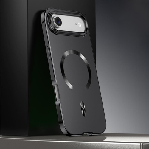 iPhone Air Frosted Magnetic Shield MagSafe Alloy Metal Phone Case - Black
