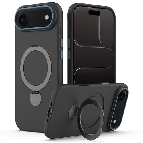 iPhone Air Gen1.5 Pivot Ring Holder TPU Hybrid PC Phone Case - Black