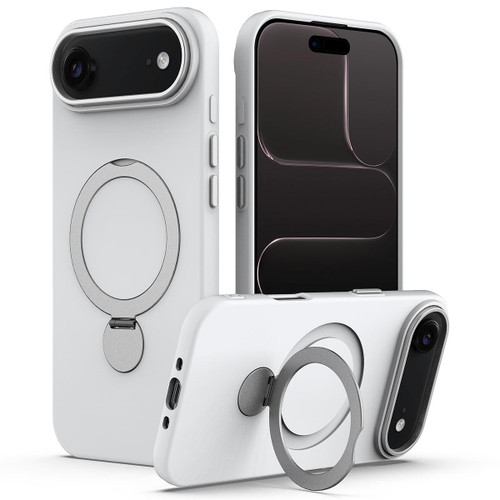 iPhone Air Gen1.5 Pivot Ring Holder TPU Hybrid PC Phone Case - White