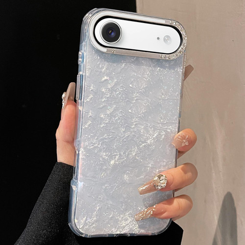 iPhone Air Gilded Colorful Shell Patterned TPU+IMD Phone Case - Light Blue