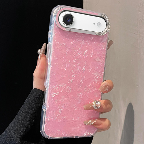 iPhone Air Gilded Colorful Shell Patterned TPU+IMD Phone Case - Pink