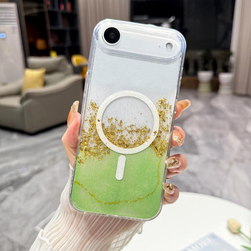 iPhone Air Gilding MagSafe Hybrid Clear TPU Phone Case - Green