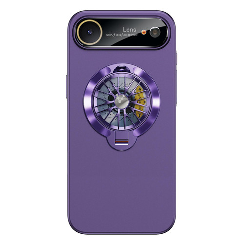 iPhone Air Glaze PC Camera Window Gyro Kickstand Magnetic Phone Case - Purple