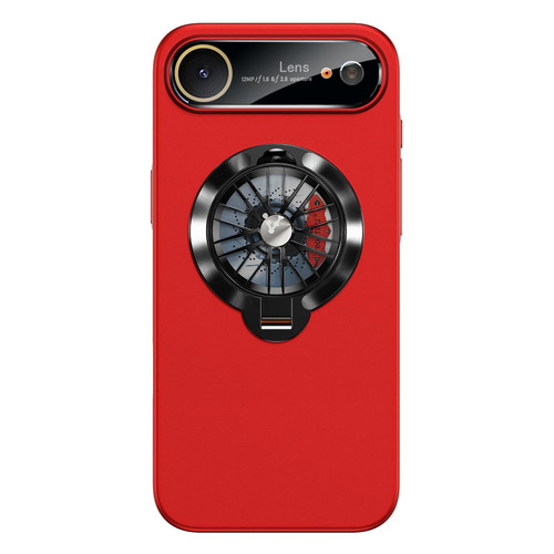 iPhone Air Glaze PC Camera Window Gyro Kickstand Magnetic Phone Case - Red