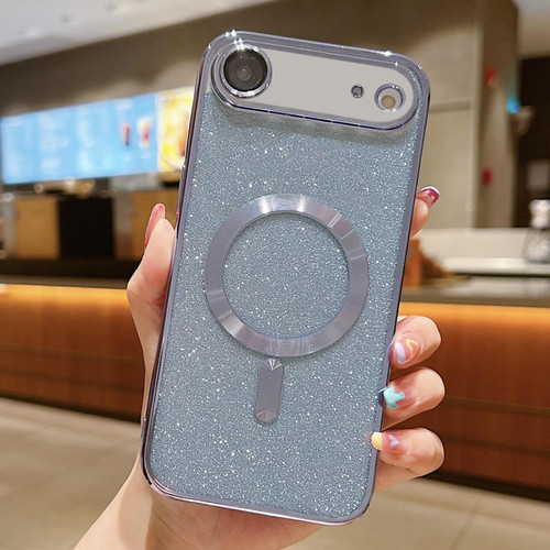 iPhone Air Glitter Electroplating MagSafe TPU Phone Case - Blue