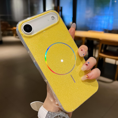 iPhone Air Glitter Powder Plating MagSafe IMD Full Coverage Phone Case - Orange