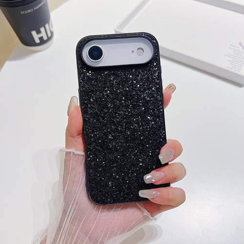 iPhone Air Glitter Powder Shockproof TPU Phone Case - Black