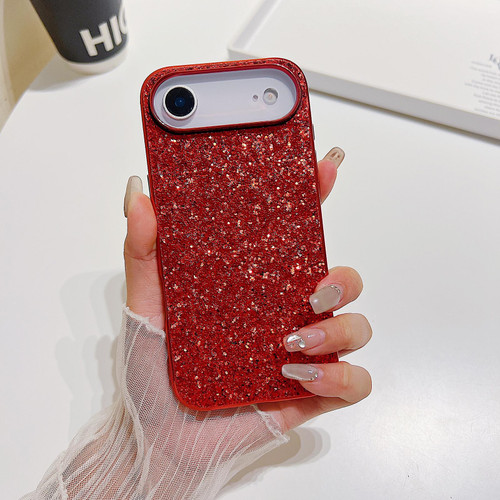 iPhone Air Glitter Powder Shockproof TPU Phone Case - Red