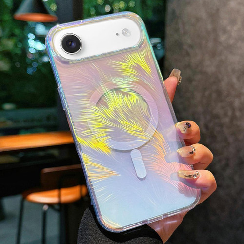iPhone Air Glossy Color-Plated MagSafe Shockproof Phone Case - Colored Feathers
