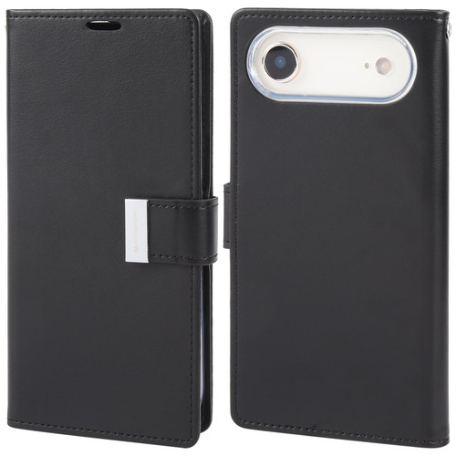 iPhone Air GOOSPERY RICH DIARY Crazy Horse Texture Leather Phone Case - Black