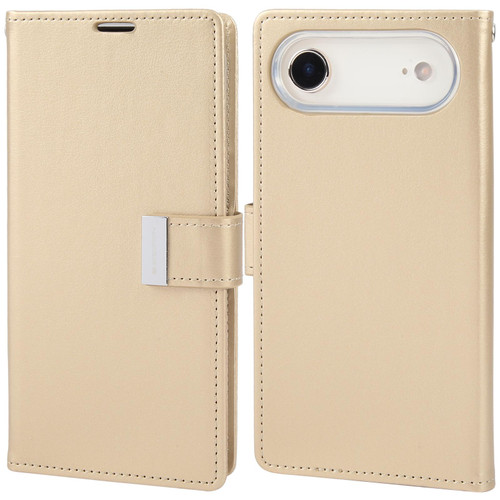 iPhone Air GOOSPERY RICH DIARY Crazy Horse Texture Leather Phone Case - Gold