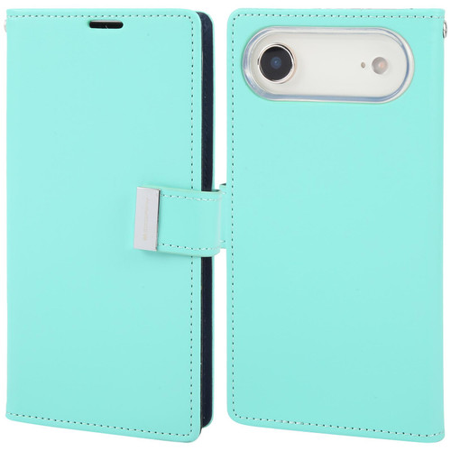 iPhone Air GOOSPERY RICH DIARY Crazy Horse Texture Leather Phone Case - Mint Green