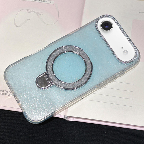 iPhone Air Gradient Glitter Diamonds MagSafe Phone Case - Light Blue