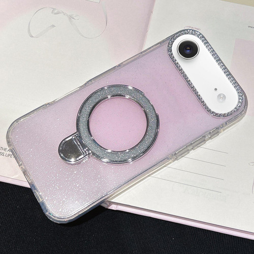 iPhone Air Gradient Glitter Diamonds MagSafe Phone Case - Light Pink